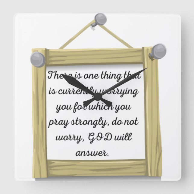 positive Sentence poster Square Wall Clock (Front)