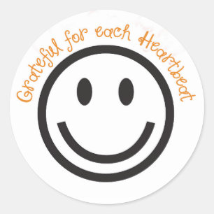 Positive-Stickers-Grateful for Every Heartbeat Classic Round Sticker