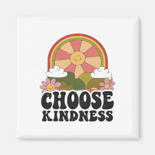 Positive Sun Peace Hippie Choose Kindness Earth Da Magnet