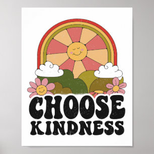 Positive Sun Peace Hippie Choose Kindness Earth Da Poster