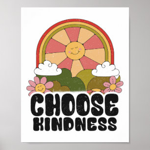 Positive Sun Peace Hippie Choose Kindness Earth Da Poster