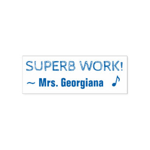 Positive "SUPERB WORK!" Teacher Rubber Stamp