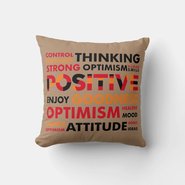 Positive Thinking and Attitude Cushion (Front)