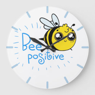 Positive Thinking Bee Positive Cute Bee Large Clock