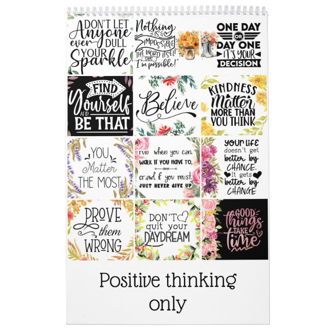 Positive thinking only calendar (Cover)
