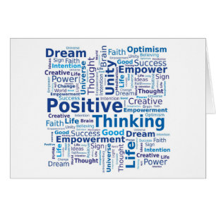Positive Thinking Word Cloud in Blue Colours