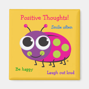 Positive Thoughts - Cute Ladybug Magnet