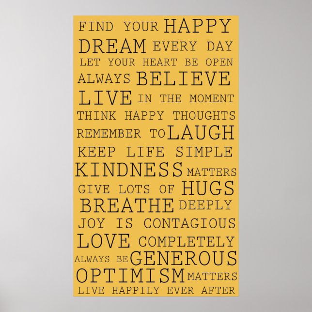 Positive Thoughts Inspirational Words Poster (Front)