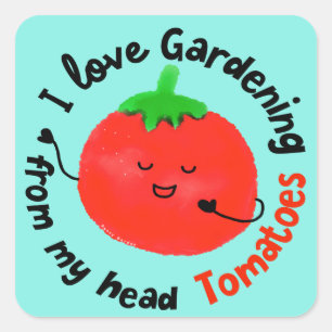 Positive Tomato Pun - From My Head Tomatoes Square Sticker