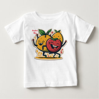 positive vibe and cheerful dancing fruit white  baby T-Shirt