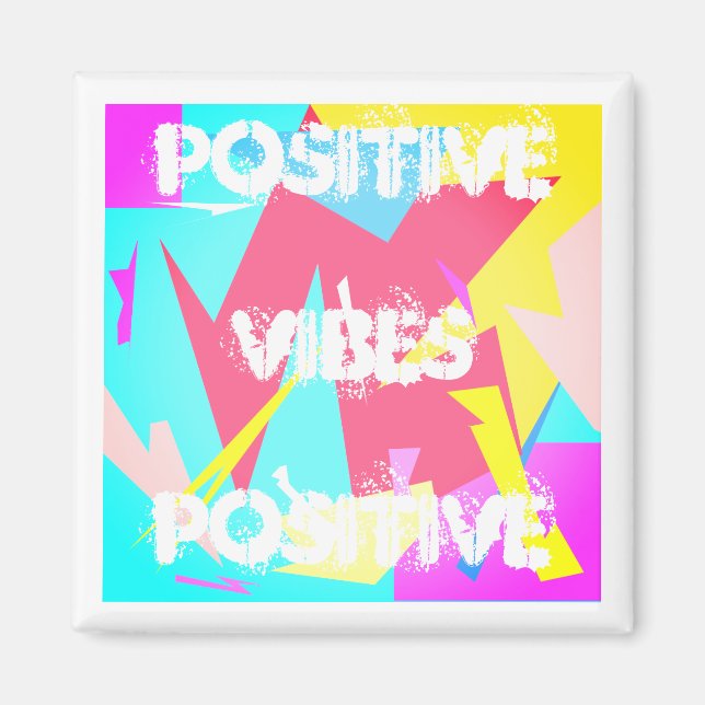 Positive Vibes Abstract Art Pastel Colours Magnet (Front)