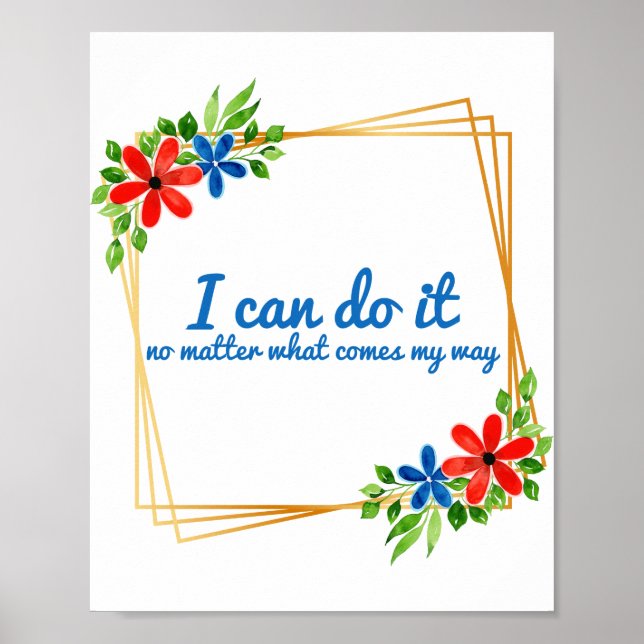positive vibes affirmations for work poster (Front)