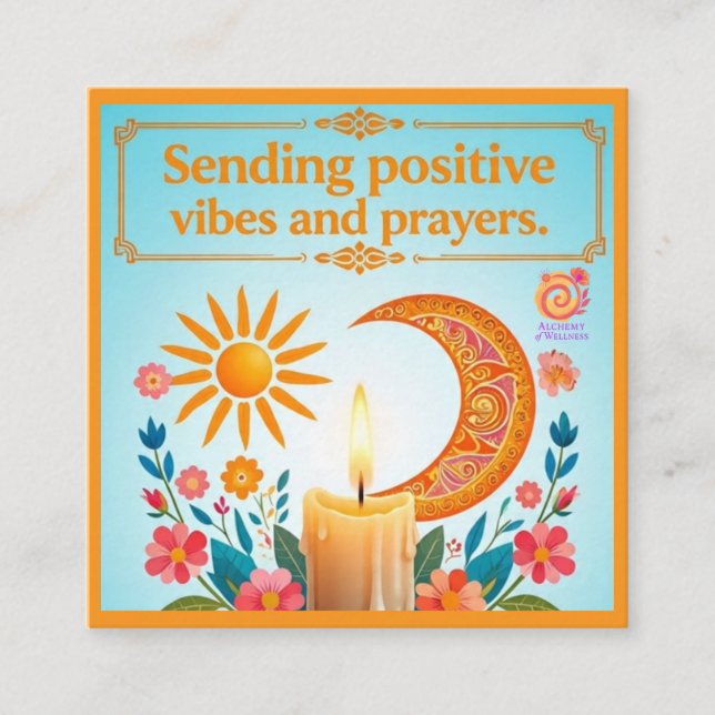 POSITIVE VIBES AND PRAYERS ENCOURAGEMENT CARD (Front)