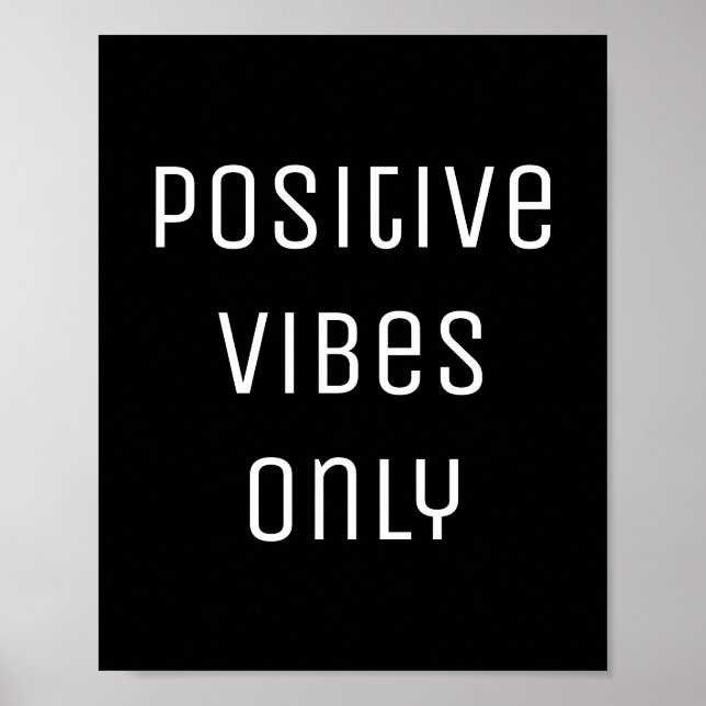 positive vibes black encouragement affirmation poster (Front)