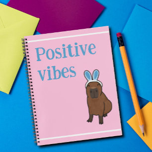 Positive vibes capybara notebook