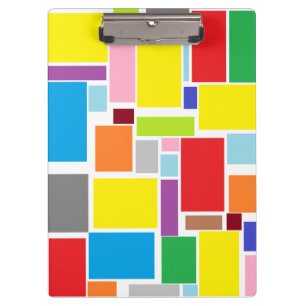 Positive Vibes Colorful Blocks Clipboard