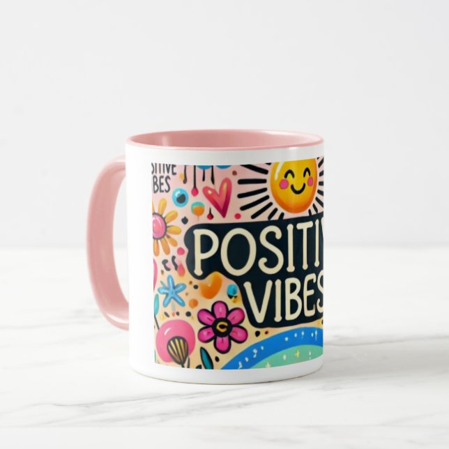 Positive vibes, colorful Mug (Front Left)