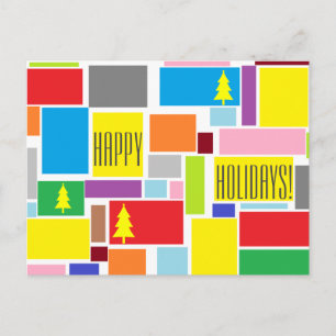 Positive Vibes Colourful Happy Holidays Postcard