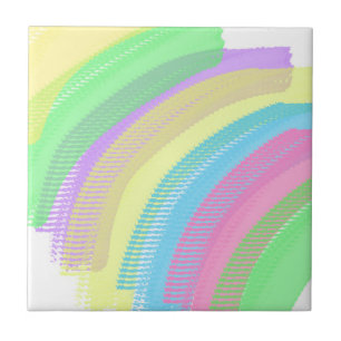 Positive Vibes Happy Pastel Colours Abstract Art Ceramic Tile