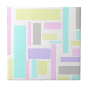 Positive Vibes Happy Pastel Colours Abstract Art Ceramic Tile