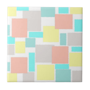 Positive Vibes Happy Pastel Colours Abstract Art Ceramic Tile
