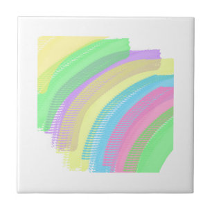 Positive Vibes Happy Pastel Colours Abstract Art Ceramic Tile