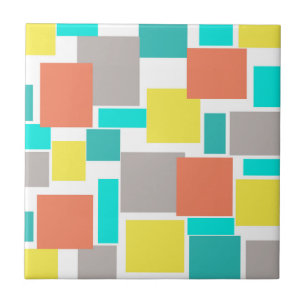 Positive Vibes Happy Pastel Colours Abstract Art Ceramic Tile