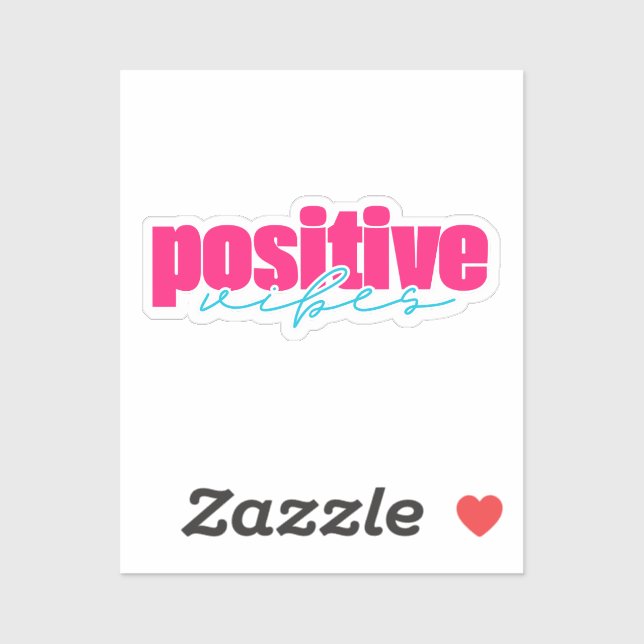 Positive Vibes Hot Pink & Teal Girly Aesthetic (Sheet)