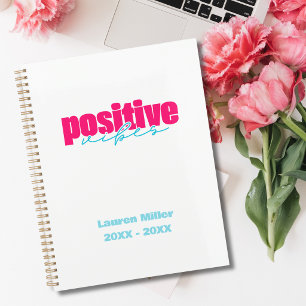 Positive Vibes Hot Pink & Teal Girly Daily Planner