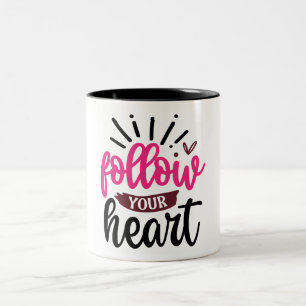 Positive Vibes Motivational Quote Two-Tone Coffee Mug