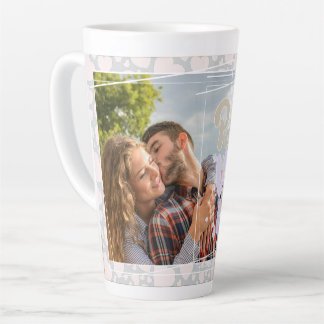 Positive vibes only add photo personalised latte mug