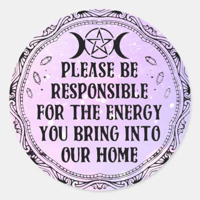 Positive Vibes Only Classic Round Sticker (Front)