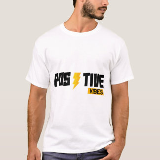 Positive Vibes Only – Motivational Lightning Bolt  T-Shirt