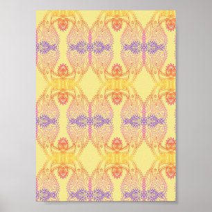Positive Vibes Paisley Pattern Poster