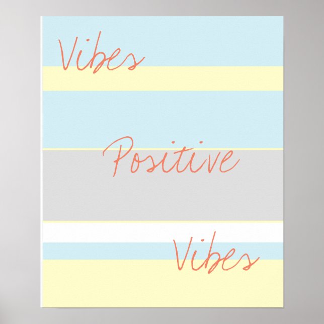 Positive Vibes Pastel Colours A3 Poster (Front)