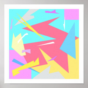 Positive Vibes Pastel Colours Abstract Art Poster