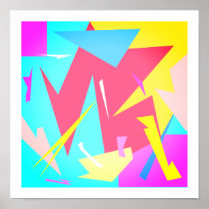 Positive Vibes Pastel Colours Abstract Art Poster