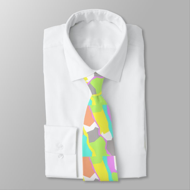 Positive Vibes Pastel Colours Abstract Art Tie (Tied)