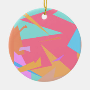 Positive Vibes Pastel Colours Abstract Ceramic Ornament