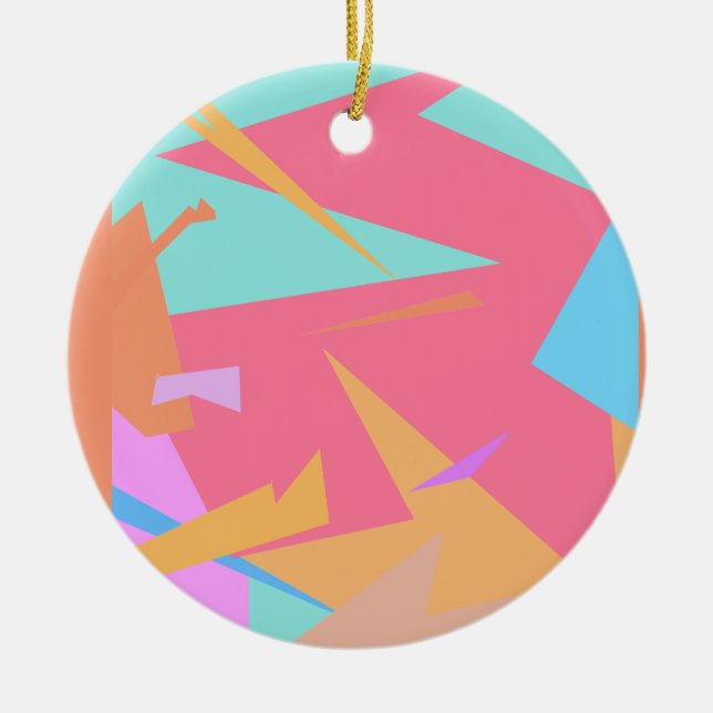 Positive Vibes Pastel Colours Abstract Ceramic Ornament (Front)