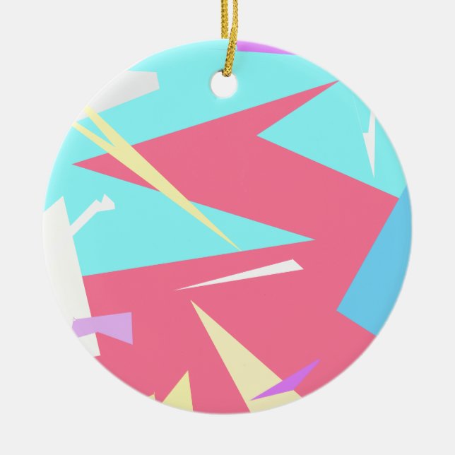 Positive Vibes Pastel Colours Abstract Ceramic Ornament (Front)