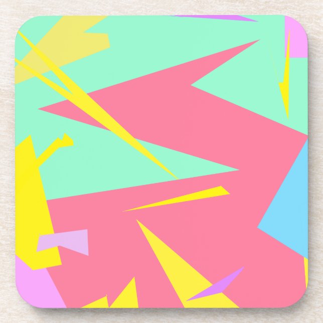 Positive Vibes Pastel Colours Abstract Coaster (Front)