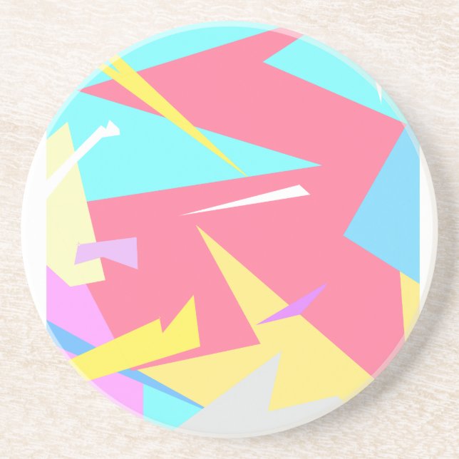 Positive Vibes Pastel Colours Abstract Coaster (Front)