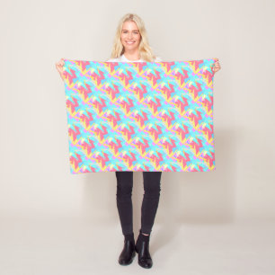 Positive Vibes Pastel Colours Abstract Fleece Blanket