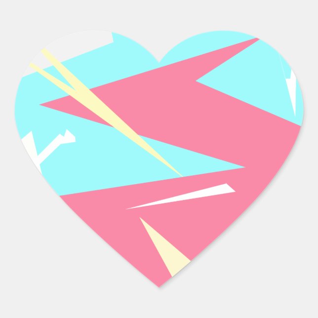 Positive Vibes Pastel Colours Abstract Heart Sticker (Front)