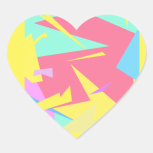 Positive Vibes Pastel Colours Abstract Heart Sticker