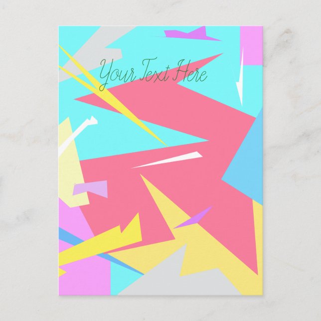 Positive Vibes Pastel Colours Abstract Postcard (Front)