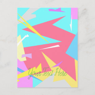 Positive Vibes Pastel Colours Abstract Postcard