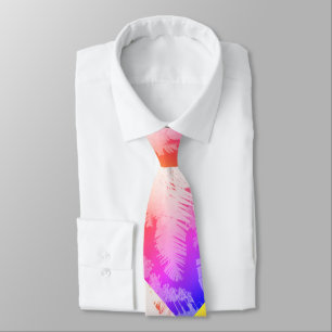Positive Vibes Pastel Colours Palm Trees Tie