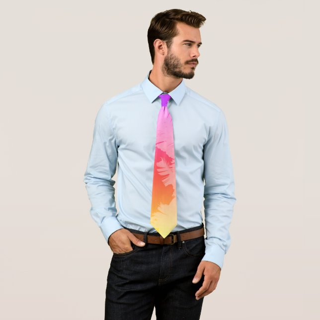 Positive Vibes Pastel Colours Palm Trees Tie (In Situ)